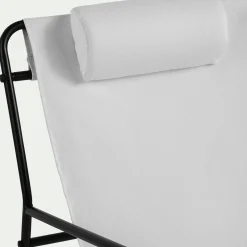 Pouf Exterieur|Fauteuil De Jardin*alinea Fauteuil de jardin en acier et coton - Blanc