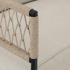 Pouf Exterieur|Fauteuil De Jardin*alinea Fauteuil de jardin en acier et corde - Beige