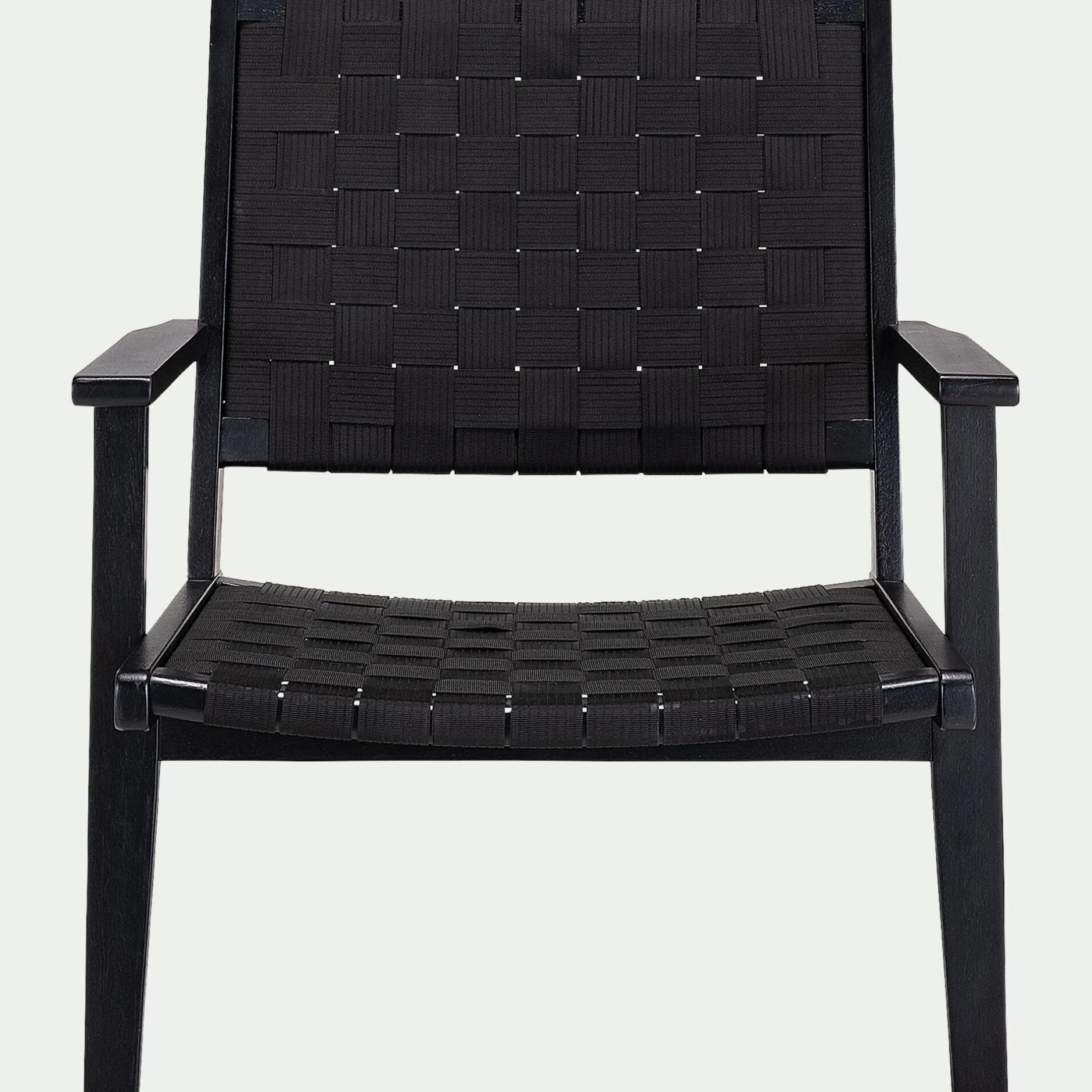 Pouf Exterieur|Fauteuil De Jardin*alinea Fauteuil de jardin en bois d'eucalyptus et polyester - Noir