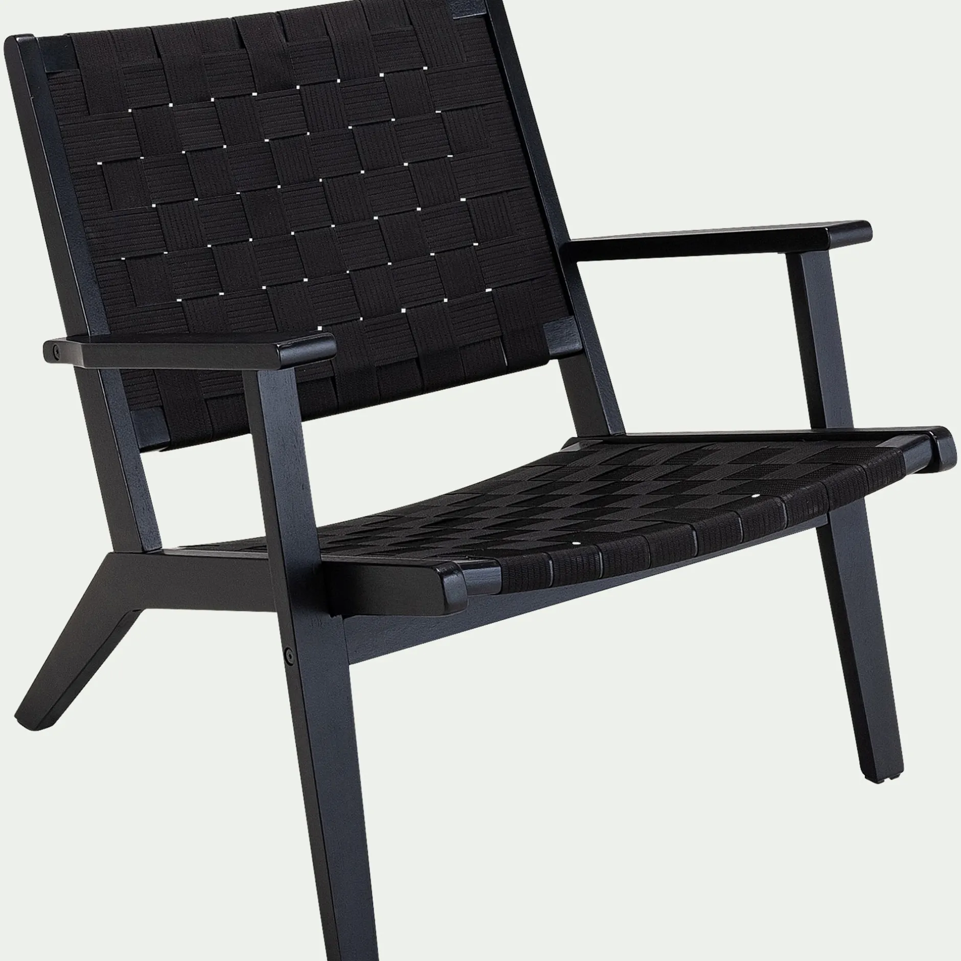 Pouf Exterieur|Fauteuil De Jardin*alinea Fauteuil de jardin en bois d'eucalyptus et polyester - Noir