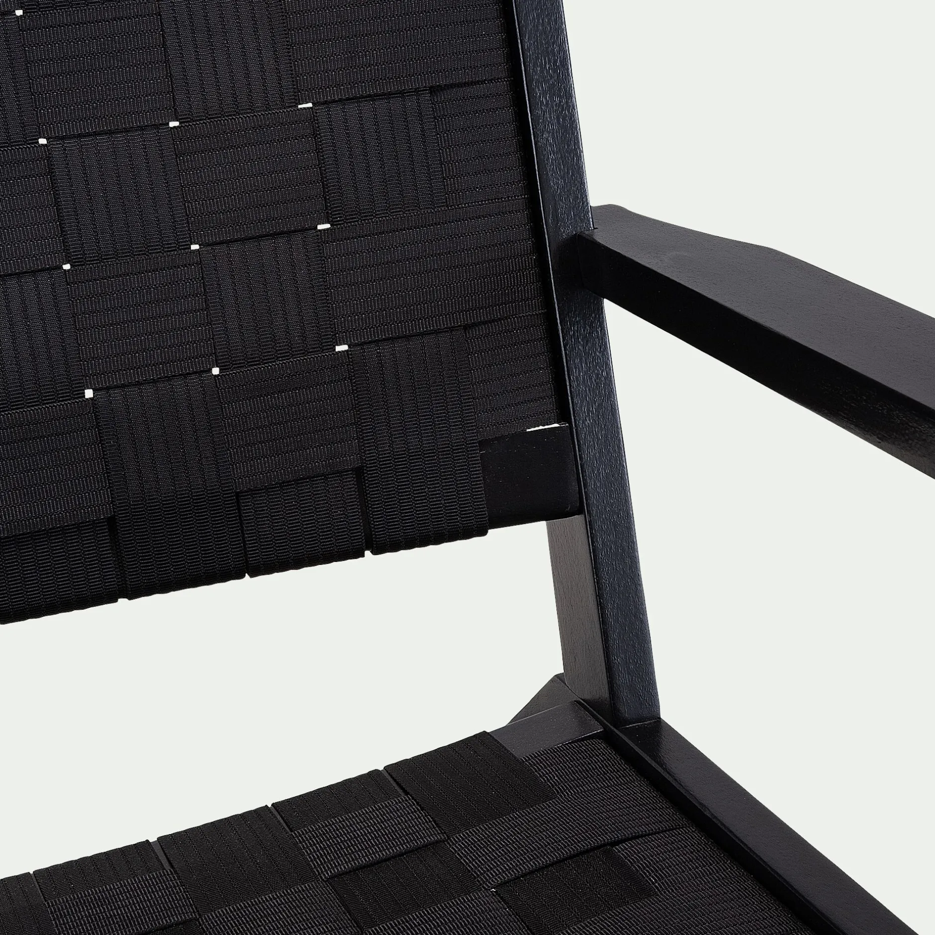 Pouf Exterieur|Fauteuil De Jardin*alinea Fauteuil de jardin en bois d'eucalyptus et polyester - Noir