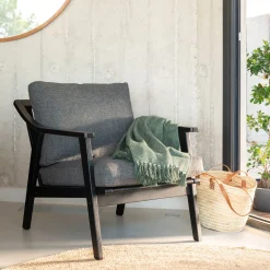 Pouf Exterieur|Fauteuil De Jardin*alinea Fauteuil de jardin en bois d'eucalyptus - Noir