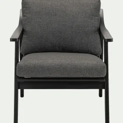 Pouf Exterieur|Fauteuil De Jardin*alinea Fauteuil de jardin en bois d'eucalyptus - Noir