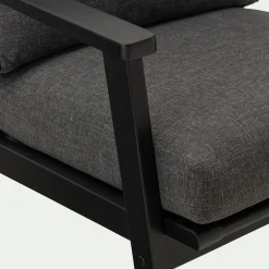 Pouf Exterieur|Fauteuil De Jardin*alinea Fauteuil de jardin en bois d'eucalyptus - Noir