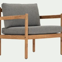 Pouf Exterieur|Fauteuil De Jardin*alinea Fauteuil de jardin en teck recyclé - gris