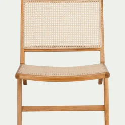 Fauteuil*alinea Fauteuil en chêne et rotin - Bois clair