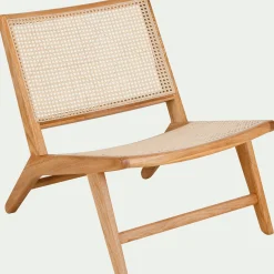 Fauteuil*alinea Fauteuil en chêne et rotin - Bois clair