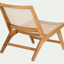 Fauteuil*alinea Fauteuil en chêne et rotin - Bois clair