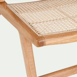 Fauteuil*alinea Fauteuil en chêne et rotin - Bois clair