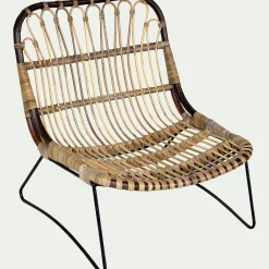 Fauteuil*alinea Fauteuil en rotin et métal Naturel