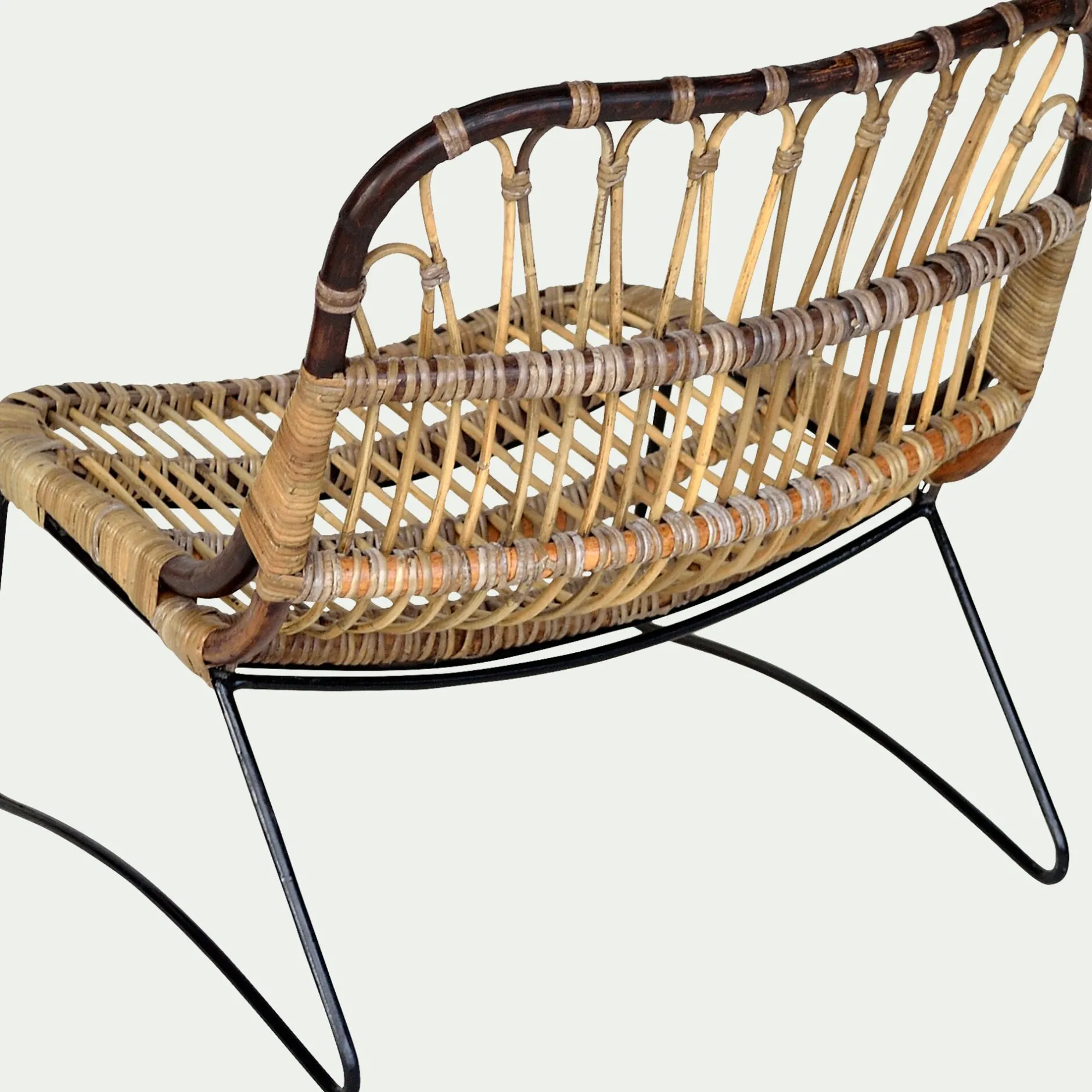 Fauteuil*alinea Fauteuil en rotin et métal Naturel