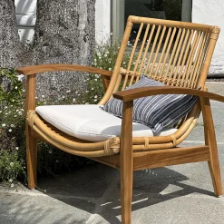 Fauteuil*alinea Fauteuil en teck et rotin - Naturel