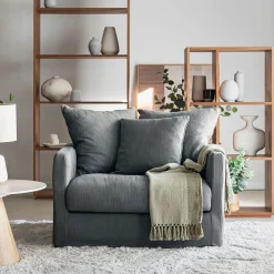 Fauteuil*alinea Fauteuil en tissu - ardoise Gris