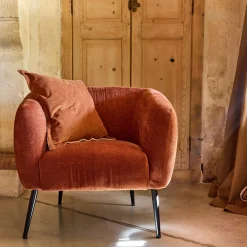 Fauteuil*alinea Fauteuil en tissu avec pieds en acier - brun rustrel Marron