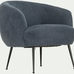 Fauteuil*alinea Fauteuil en tissu avec piétement en acier - céou Bleu