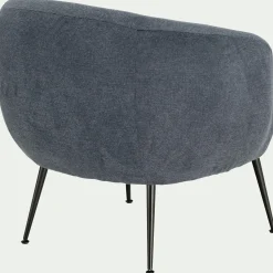 Fauteuil*alinea Fauteuil en tissu avec piétement en acier - céou Bleu
