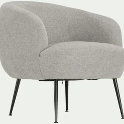 Fauteuil*alinea Fauteuil en tissu avec piétement en acier - borie Gris