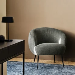 Fauteuil*alinea Fauteuil en tissu avec piétement en acier - vésuve Gris