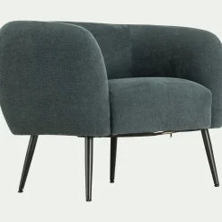 Fauteuil*alinea Fauteuil en tissu avec pieds en acier - Bleu