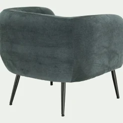 Fauteuil*alinea Fauteuil en tissu avec pieds en acier - Bleu