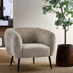 Fauteuil*alinea Fauteuil en tissu avec pieds en acier - restanque Gris