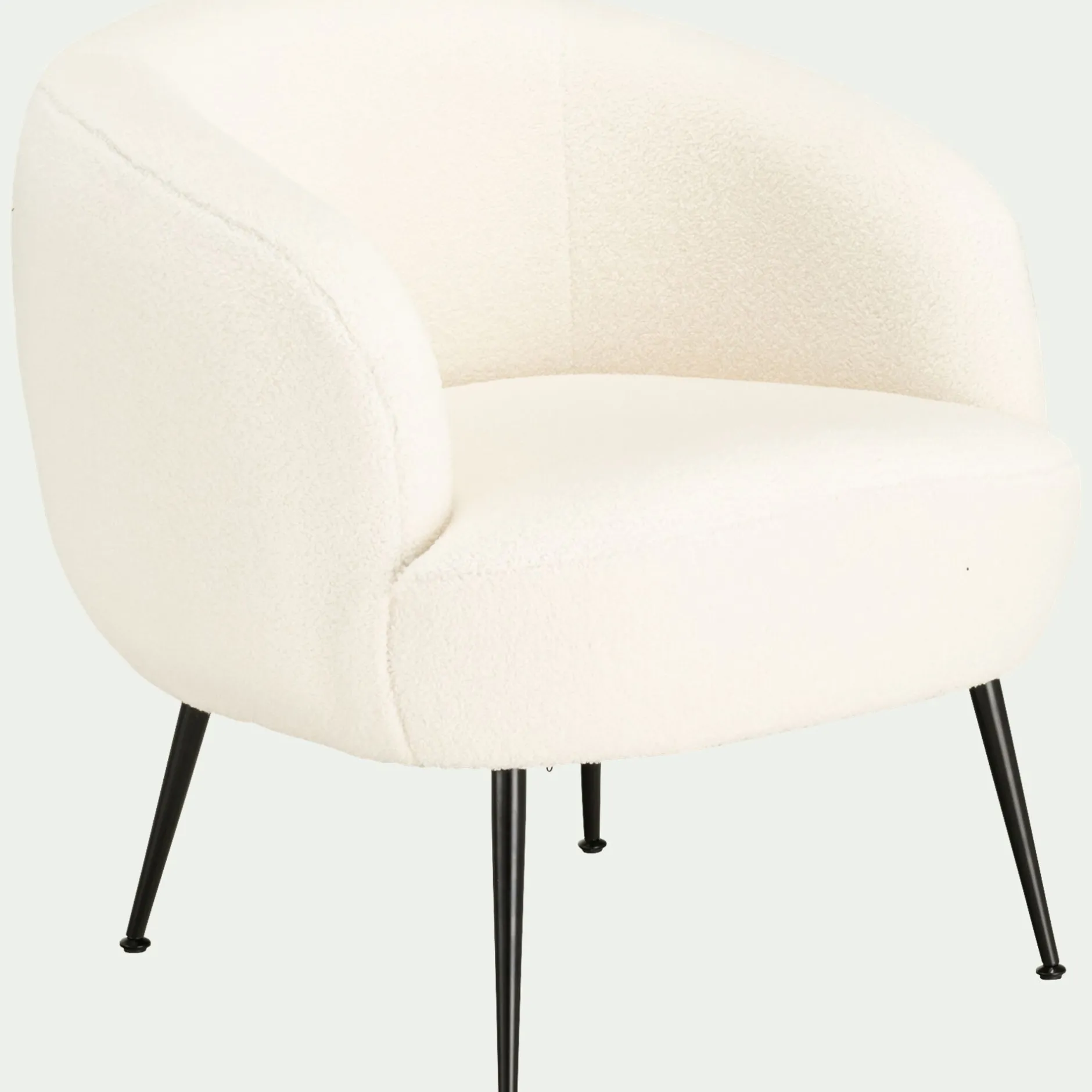 Fauteuil*alinea Fauteuil en tissu avec piétement en acier - capelan Blanc