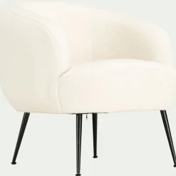 Fauteuil*alinea Fauteuil en tissu avec piétement en acier - capelan Blanc