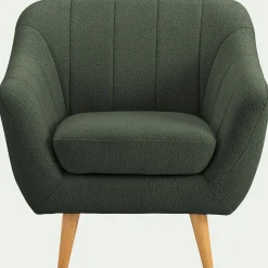 Fauteuil*alinea fauteuil en tissu bouclette monza - cèdre Vert