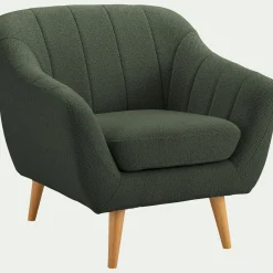 Fauteuil*alinea fauteuil en tissu bouclette monza - cèdre Vert