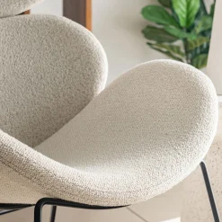 Fauteuil*alinea Fauteuil en tissu bouclettes - Beige