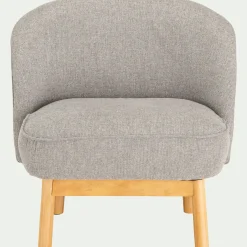 Fauteuil*alinea Fauteuil en tissu chiné et piétement en hévéa - borie Gris