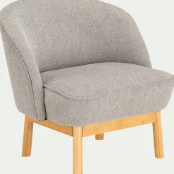 Fauteuil*alinea Fauteuil en tissu chiné et piétement en hévéa - borie Gris
