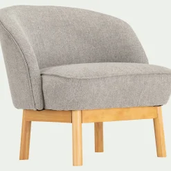 Fauteuil*alinea Fauteuil en tissu chiné et piétement en hévéa - borie Gris