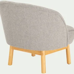 Fauteuil*alinea Fauteuil en tissu chiné et piétement en hévéa - borie Gris