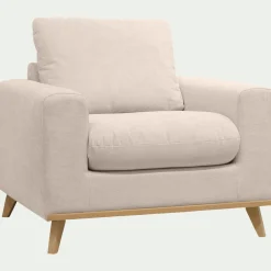 Fauteuil*alinea Fauteuil en tissu crown - roucas Beige