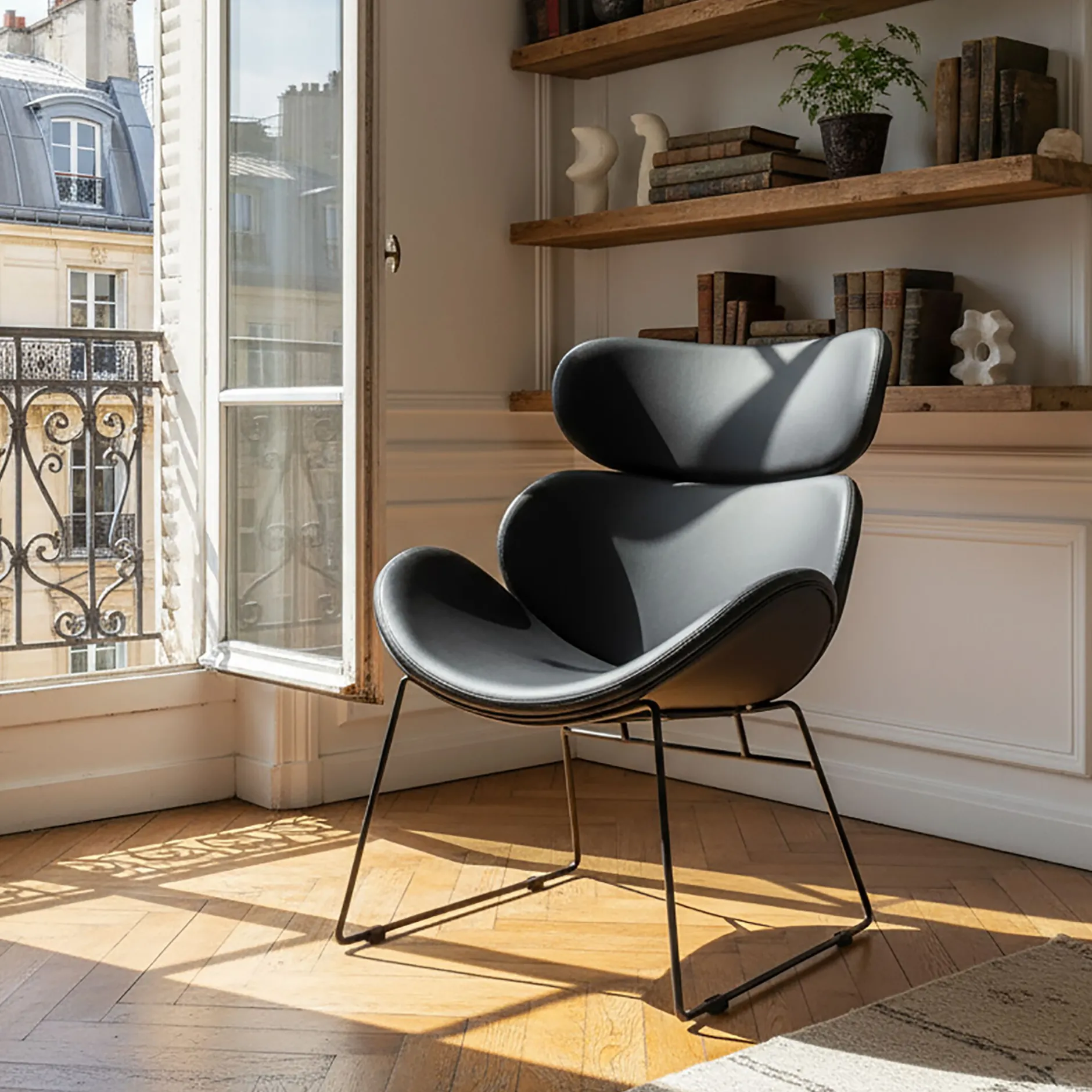 Fauteuil*alinea Fauteuil en tissu enduit - Noir