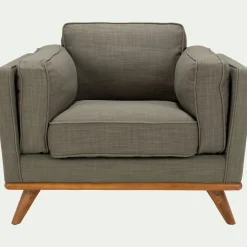 Fauteuil*alinea Fauteuil en tissu kaki cèdre Vert