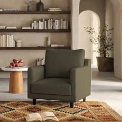 Fauteuil*alinea Fauteuil en tissu mixte - Vert cèdre