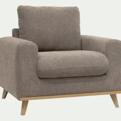 Fauteuil*alinea Fauteuil en tissu storm - taupe Gris