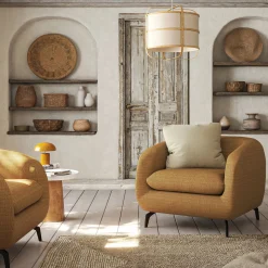 Fauteuil*alinea Fauteuil en tissu tramé - bronze Marron