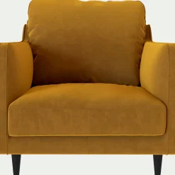 Fauteuil*alinea Fauteuil en tissu velvet - argan Jaune