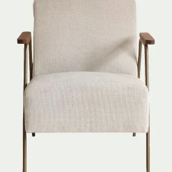Fauteuil*alinea Fauteuil en velours - Beige