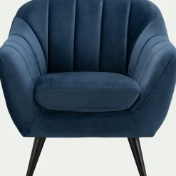 Fauteuil*alinea Fauteuil en velours - myrte Bleu