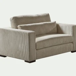 Fauteuil|Petit Canapé*alinea Fauteuil en velours côtelé Azores - Taupe