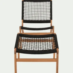 Pouf Exterieur|Transat Et Chaise Longue*alinea Fauteuil et repose pied en eucalyptus - Noir