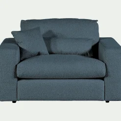 Fauteuil|Petit Canapé*alinea Fauteuil fixe en tissu bouclette - Bleu