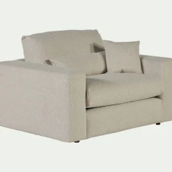Fauteuil|Petit Canapé*alinea Fauteuil fixe en tissu bouclette - écru Blanc