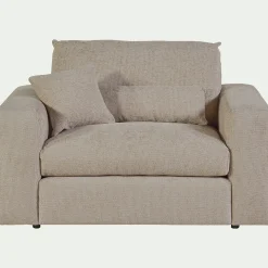 Fauteuil*alinea Fauteuil fixe en tissu chenille - roucas Beige