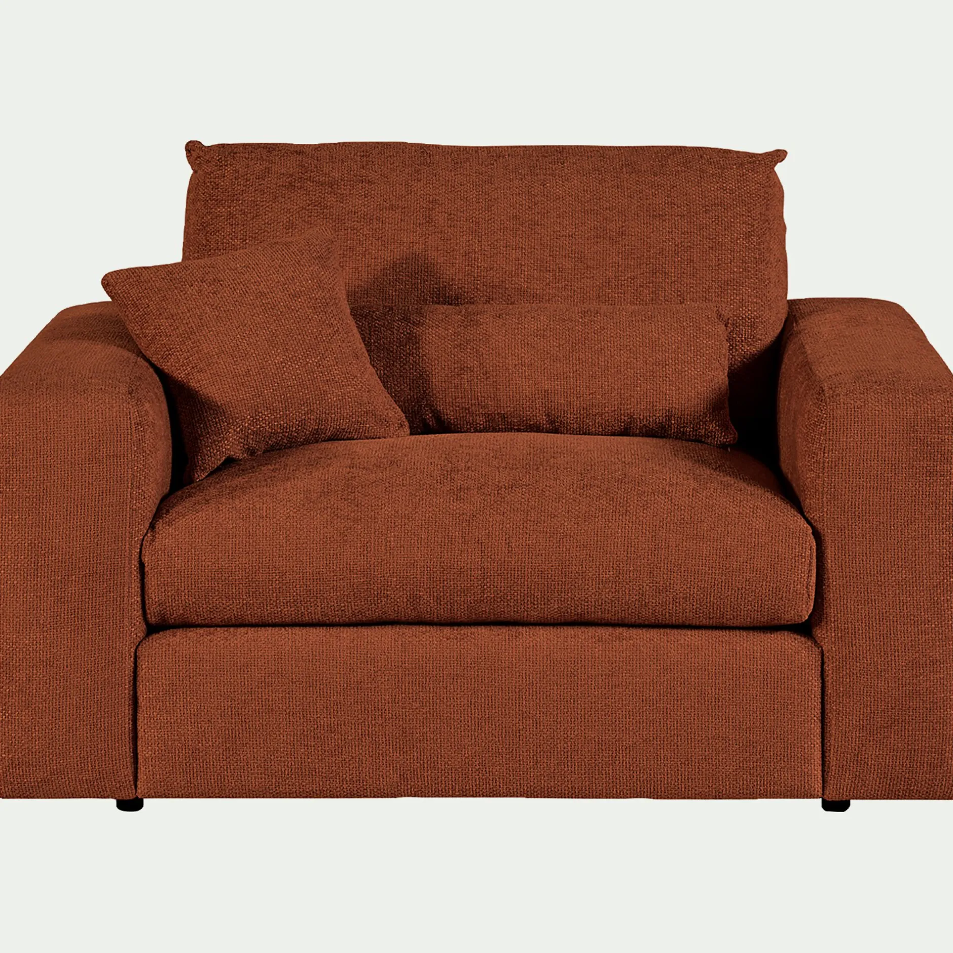 Fauteuil*alinea Fauteuil fixe en tissu chenille - brun rustrel Marron