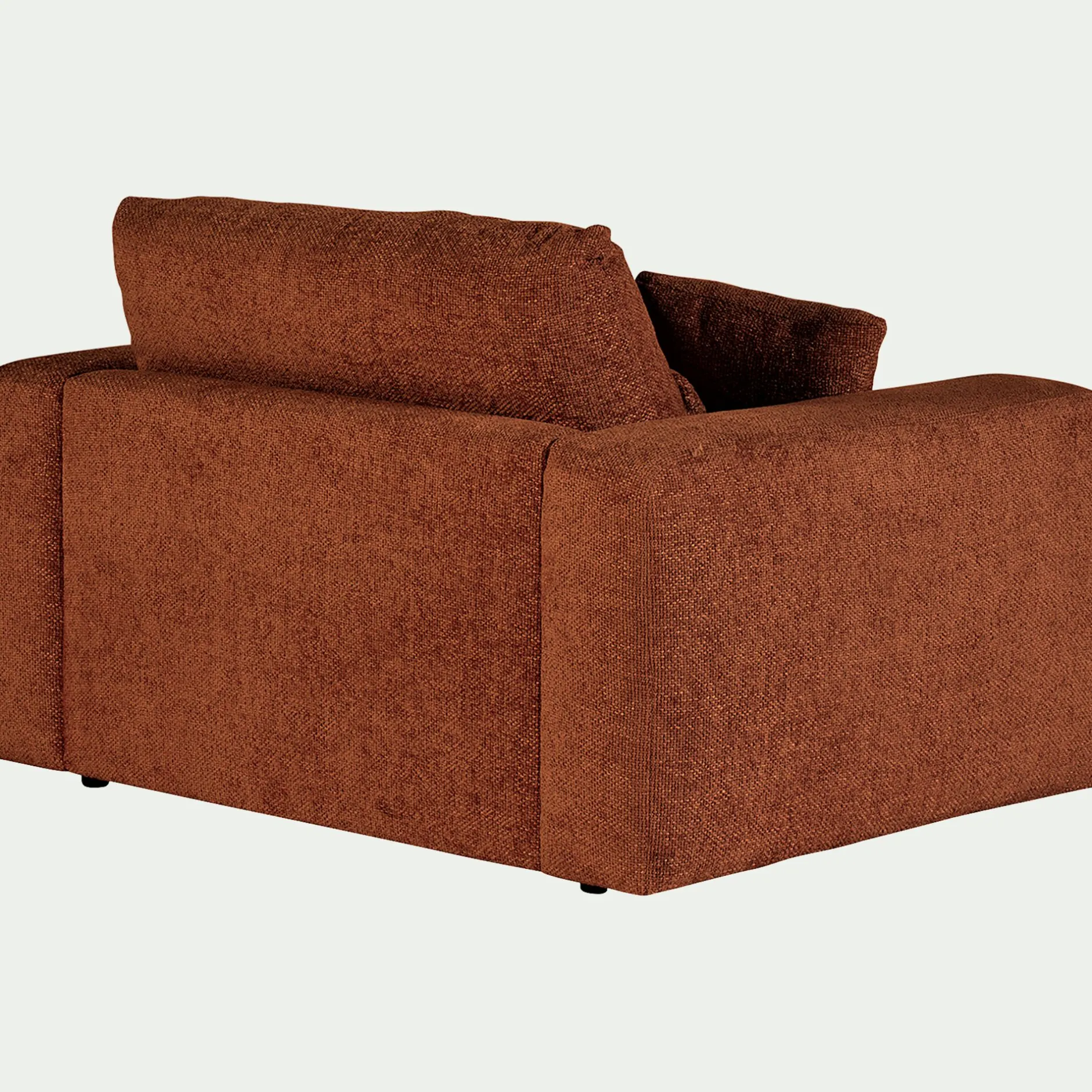 Fauteuil*alinea Fauteuil fixe en tissu chenille - brun rustrel Marron